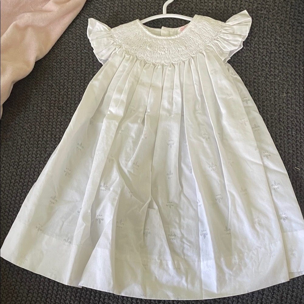Petit Ami White Smocked Dress